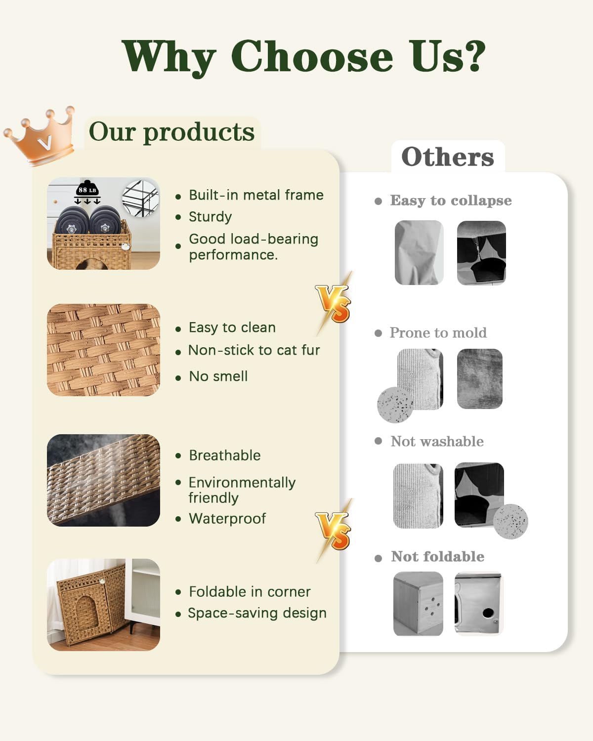 Handcrafted Rattan Cat Bed